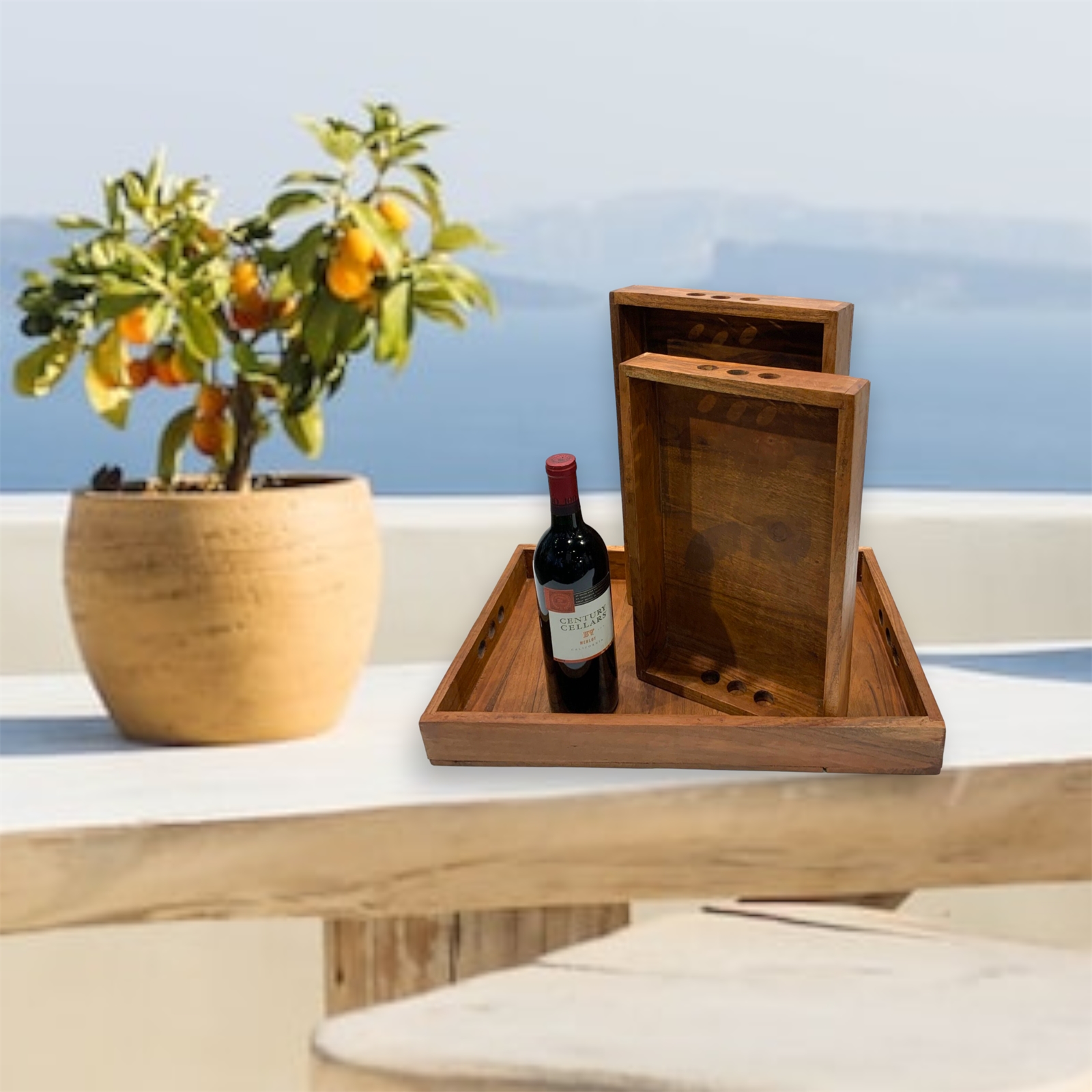 Set of 3 Finger Holed Trays 